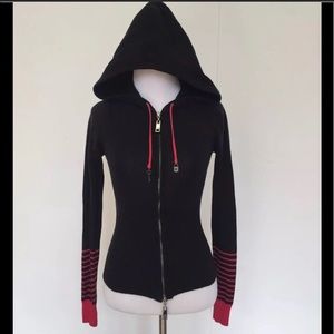 Jennifer Lopez JLO Black Red Zip Up Hoodie Small